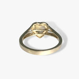 14k Yellow Gold Heart-Shaped Yellow Sapphire Diamond Halo Ring Back View