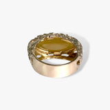 14k Yellow Gold Marquise Cut Honey Jade Vintage Cocktail Ring Back View