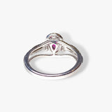 14k Yellow and White Gold Pear-Shaped Ruby and Diamond Split-Shank Ring Back View